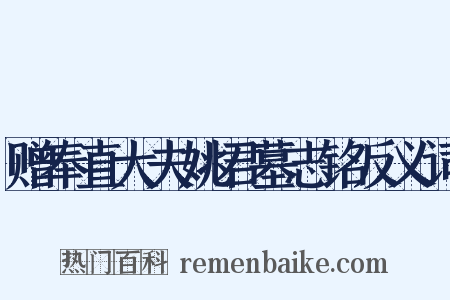 赠奉直大夫姚君墓志铭反义词是什么意思的图片